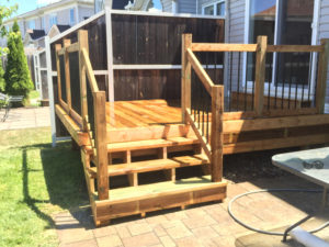 a wood deck