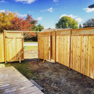 a wood fence